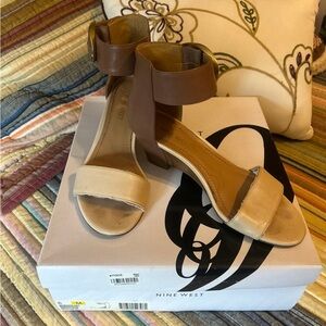Nine West Brown and Cream Heels Sophisticated Style